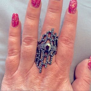 Hematite and Gunmetal Ring